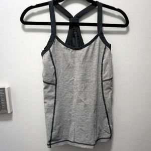 Lululemon Womens Striped Cami Tank Top Gray White Stripe Size 6